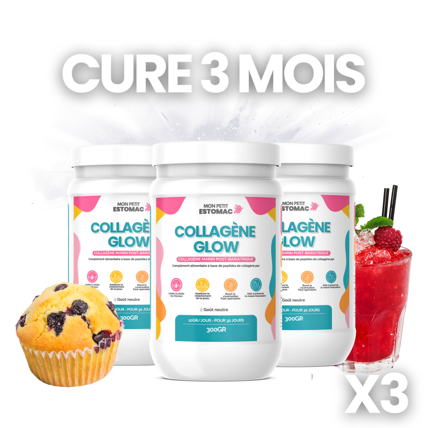 Pack 3 mois cure COLLAGÈNE GLOW
