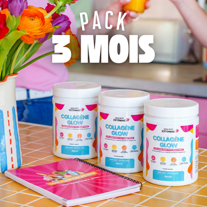Pack 3 mois Collagène Glow cure longue durée post-bariatrique peau et cheveux