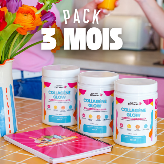 Pack 3 mois Collagène Glow cure longue durée post-bariatrique peau et cheveux